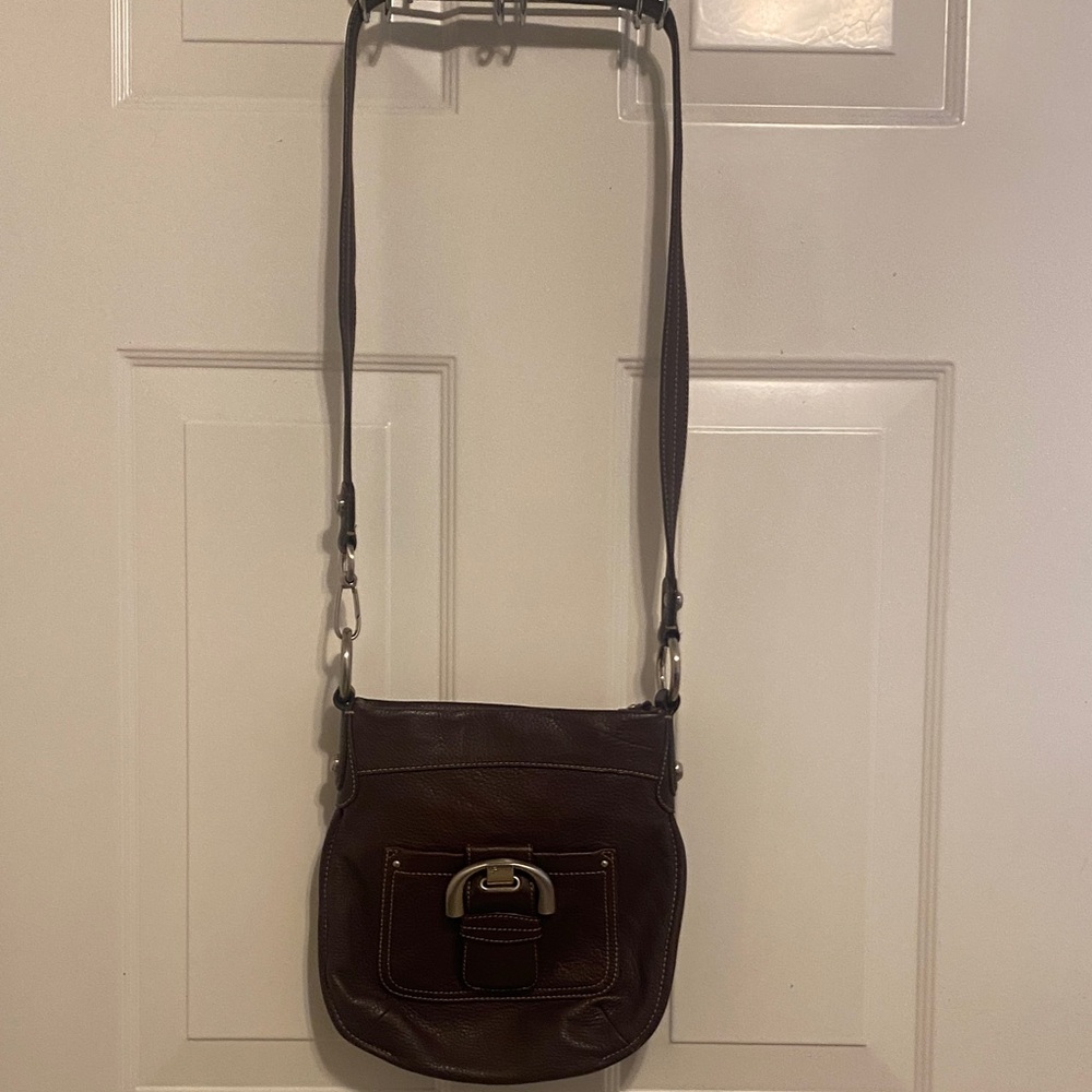 b. makowsky Rich Brown Crossbody Bag